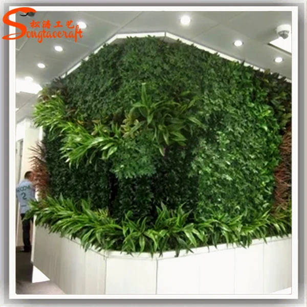 2015 Looking Natural Plastic Artificial Green Plant Hanging Wall Fake ...