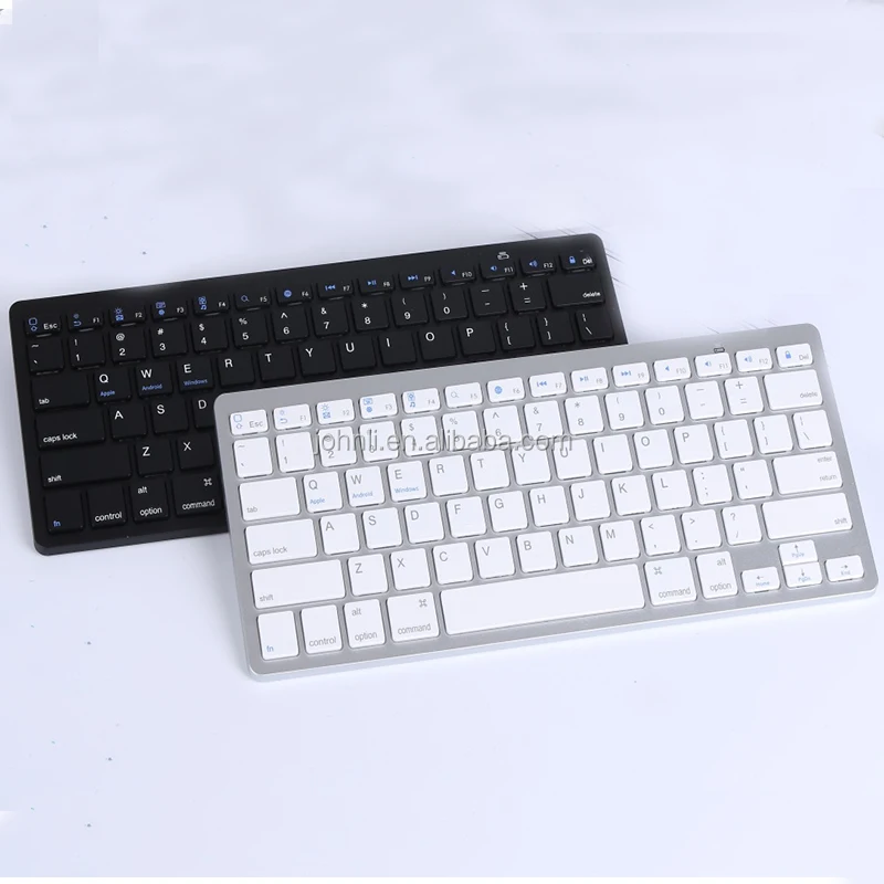 Slim Portable Wireless Keyboard Bt 3.0 Chiclet Keys White Black For ...
