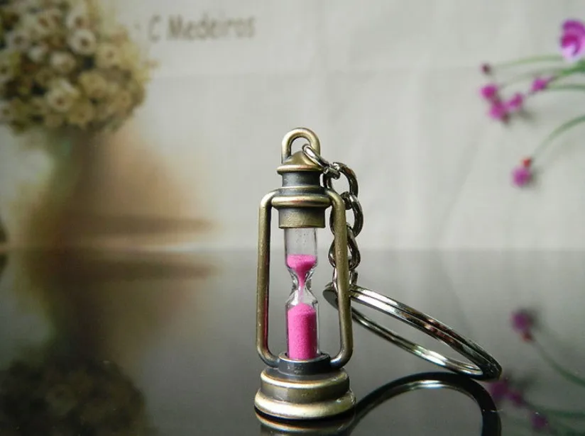 2020 Vintage Key Chain Fashion Creative Metal Sand Clock Promotional