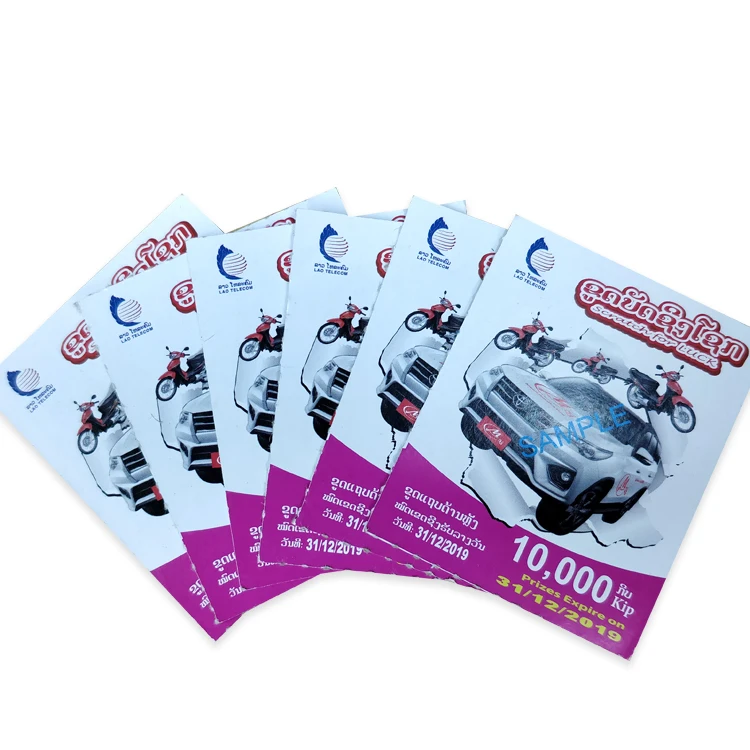 Custom Variable Data Printing Lottery Trading Game Scratch Card For Promotion