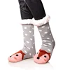 New Arrival Warm Fluffy Fuzzy Fleece Lined Anti Slip Socks Knee High Women Red Christmas Slippers Socks