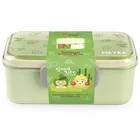 BPA フリーエコフレンドリー竹繊維子供弁当弁当箱子供 pinics と取り出し食品容器プレゼント OEM 利用可能