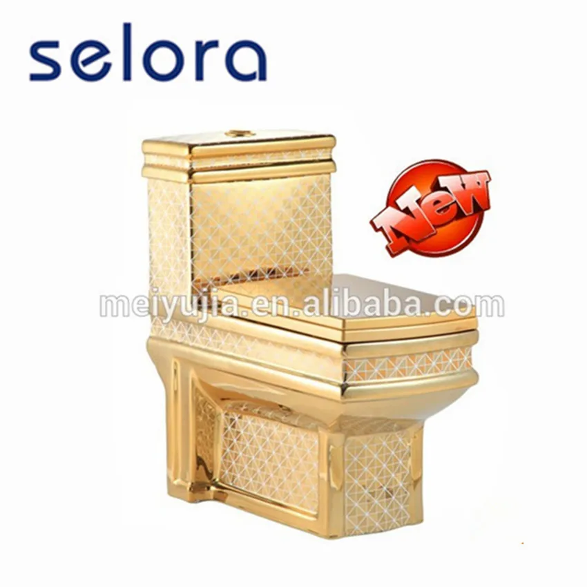 S-trap salle de bains en céramique couleur wc toilette dorée pour le moyen-orient