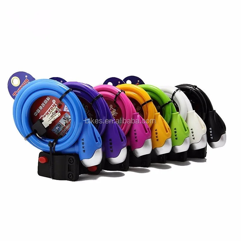 Shoze Bicycle Bike 4 Digit Code Combination Lock Long Spiral Steel Cable Secrure