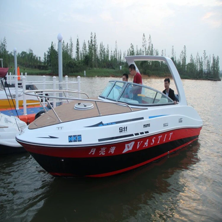  7.3m China fiberglass cuddy fishing boat with powerful motor