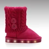 HC-502 X-mas gift knitted shaft led light up Children winter boots