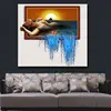 Sexy Woman and Blue Sea Painting 3D Oil Painting Character Acrylic Canvas Painting Adornment Wall Art picture