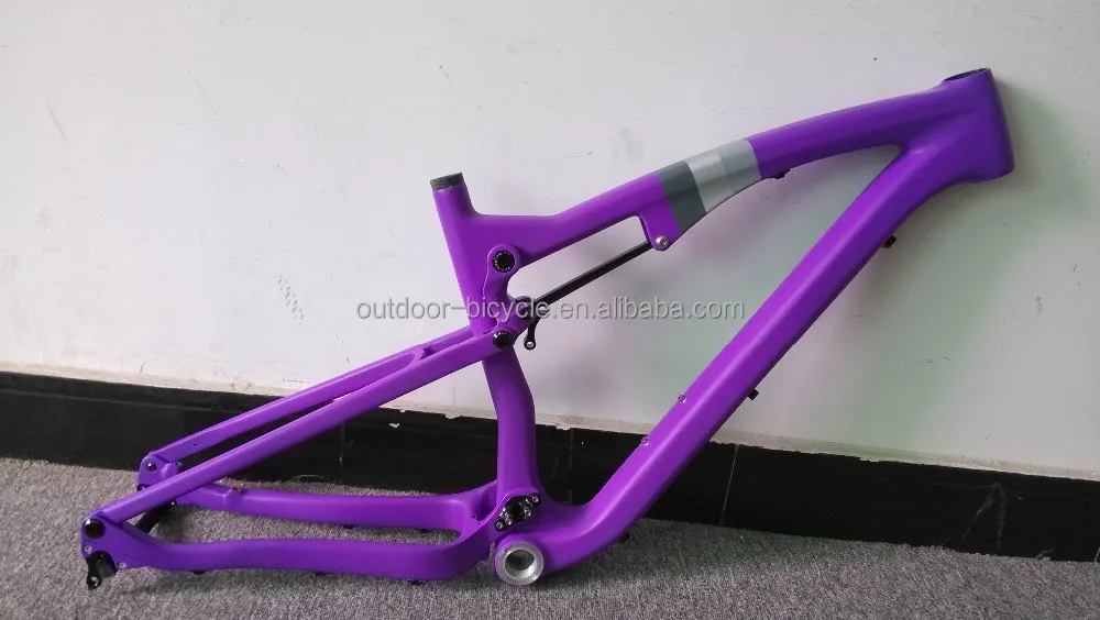 purple full suspension mountain bike