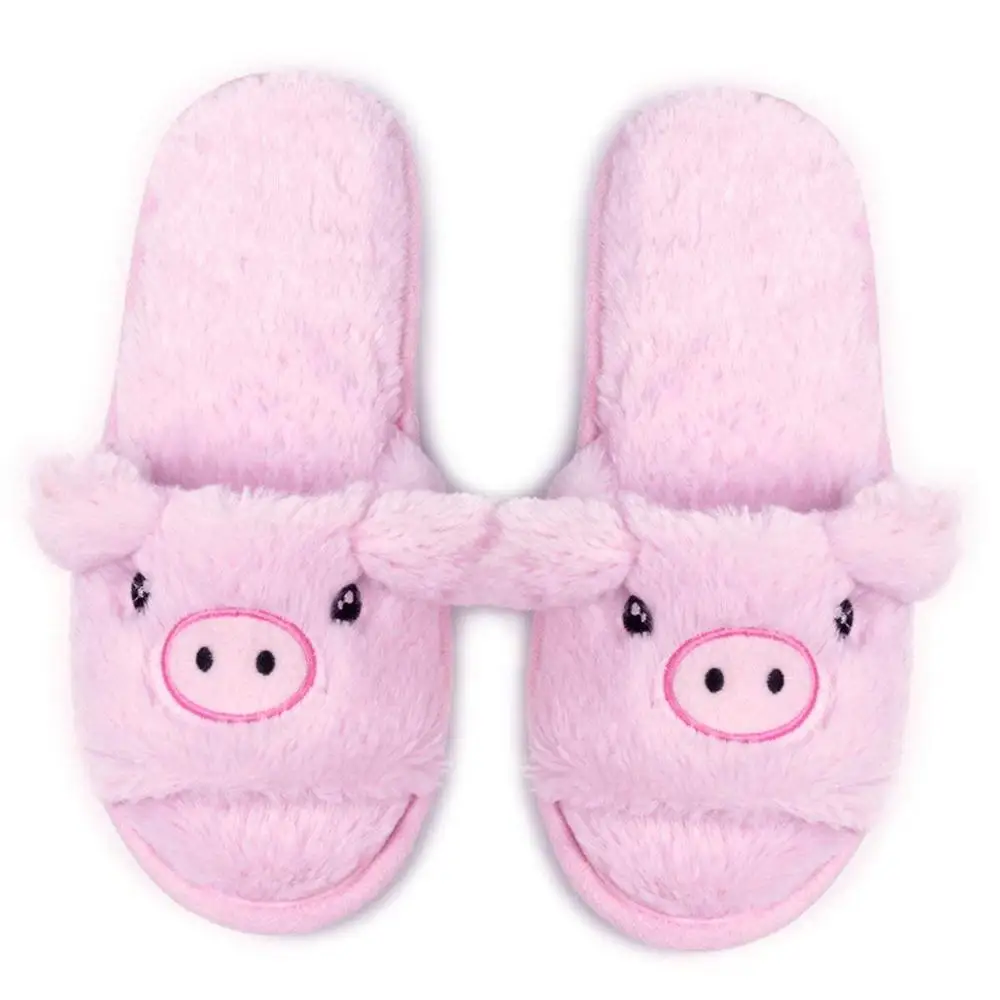 Winter Cute Funny Lovely Pink Plush Animal Pig Shoes For Women Eva ...