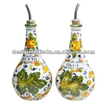 Italian Fl Ceramic Oil And Vinegar Bottle Cruet Set Italian Fl Ceramic Oil And Vinegar Bottle Cruet Set