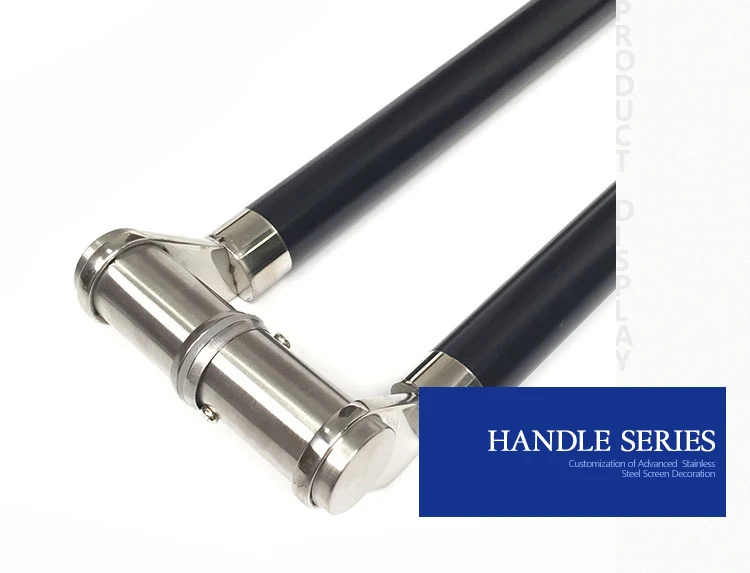 Stainless steel black d pull door handles luxury stainless steel black large size shower room door handle