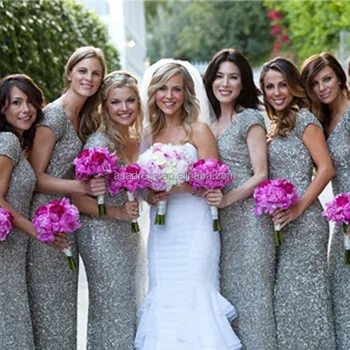 cheap silver bridesmaid dresses