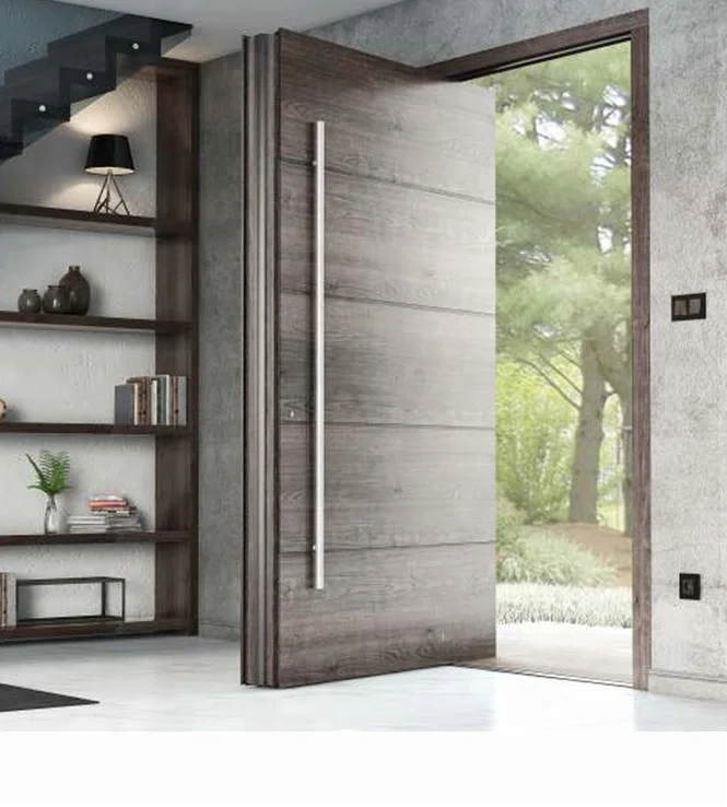 Puerta Principal De Madera De Teca,Pivote De Entrada,Diseños Modernos