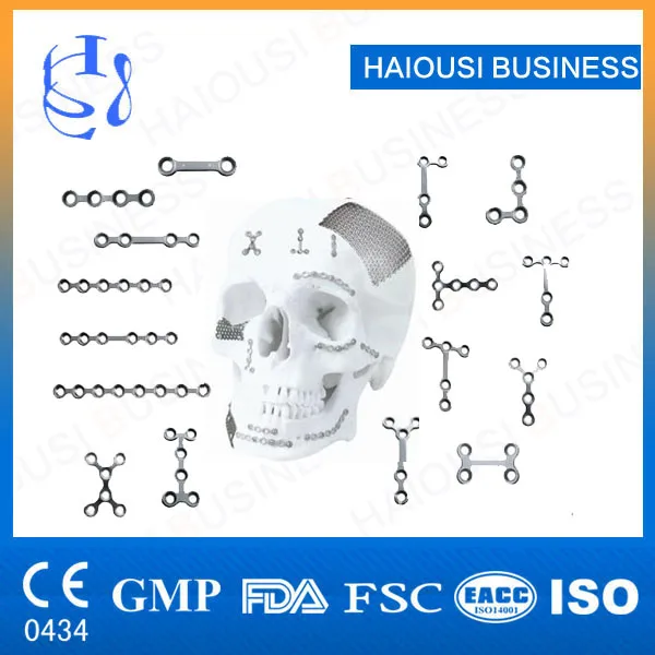 Skull Plate Screw System Orthopedic Cranioplasty Internal Fixation