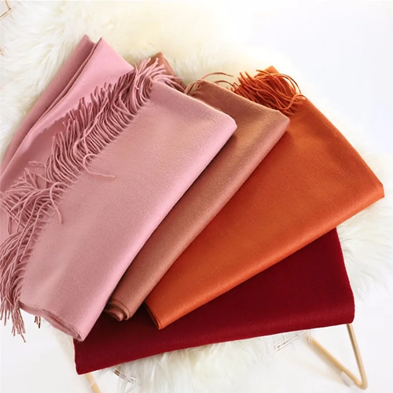 100% Cashmere Shawl Scarf Extra Large Solid Color Travel Wrap Stole ...