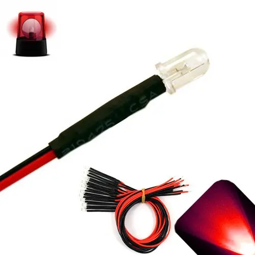50pcs 3mm Pure Green LED Pre Wired 12V DC Lights Bulb Lamp Led Light 20cm Wires