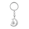 Promotional charm custom logo metal heart love you to the moon and back keychain