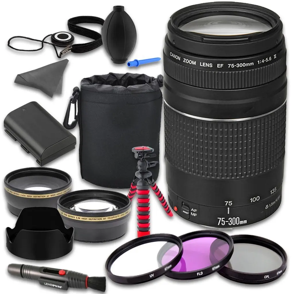 2x Telephoto Lenses DavisMAX Fibercloth Lens Bundle Wide Angle 3 Piece Filter Kit for Canon EOS 5D Mark II and Canon EOS 5D Mark III with Canon 17-40mm USM Lens 77mm Macro Close Up Kit