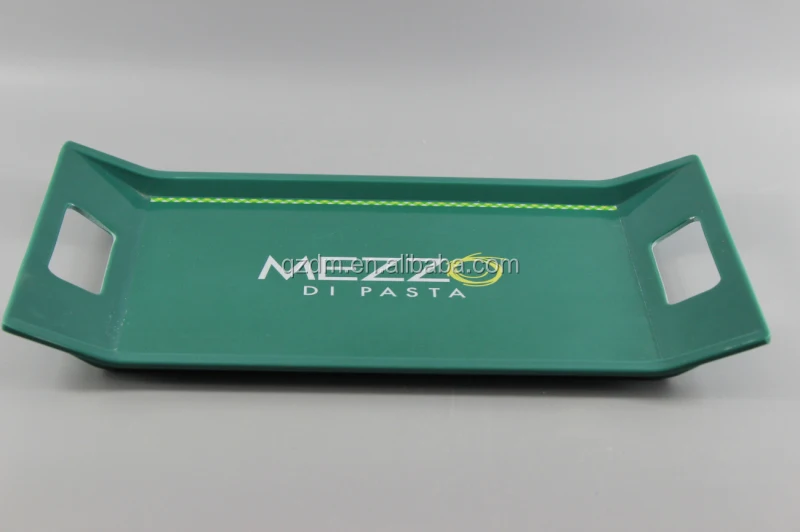 Custom Printed Melamine Serving Tray , Plastic Green Tray