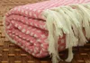 Wicker Pattern Turkish Towel Peshtemal Pink %100 Turkish Cotton 40"x70" 100cmx180cm - 450gr.