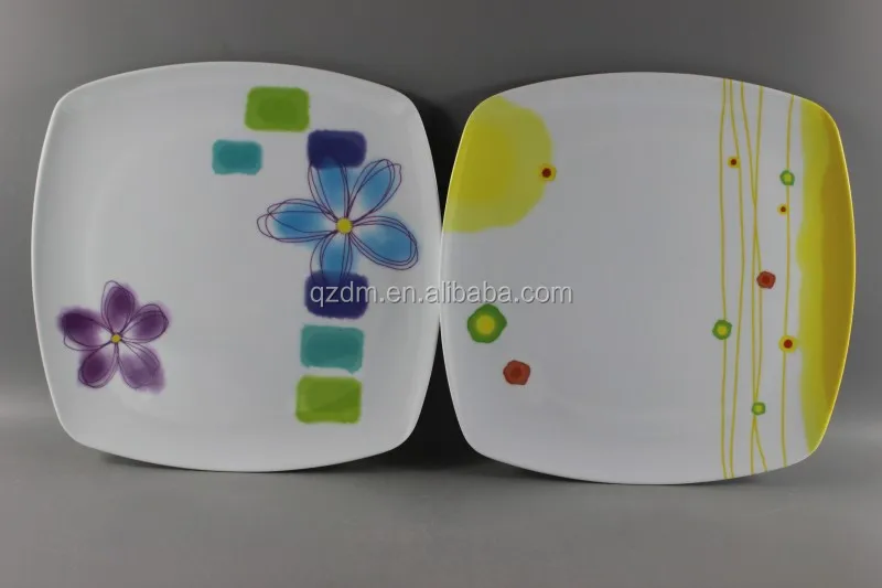 Cheap Square Melamine Dinner plate Custom Print
