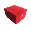 Custom Different Size Chinese Dark Red Flocking Velvet Cover Gift Trophy Packing Box