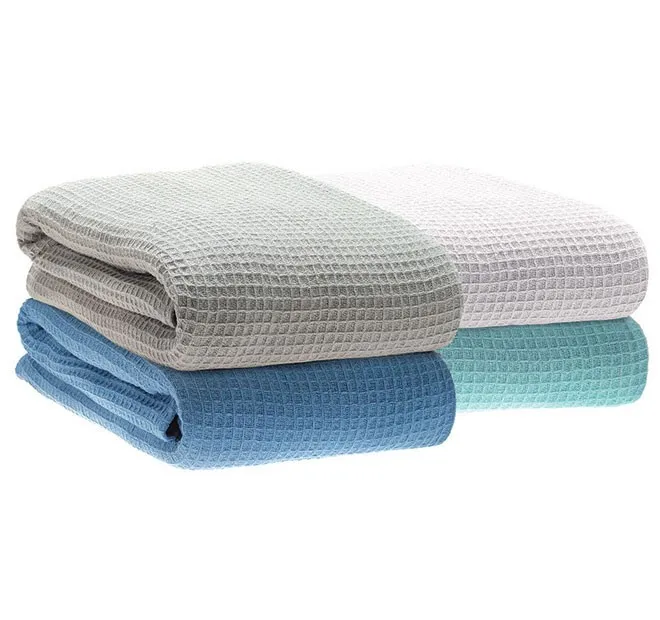 100 Cotton 300gsm Solid Color Waffle Blanket Hospital Hotel Blanket