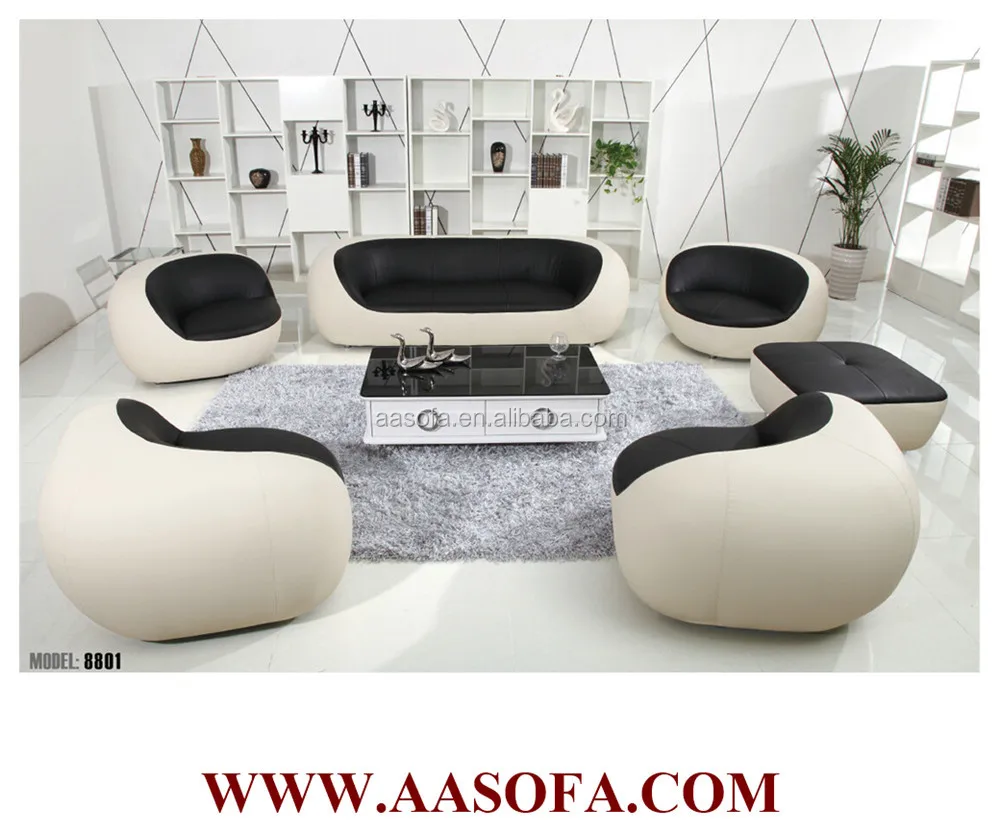 Lip gevormde ronde lederen fauteuil, loveseat banken woonkamer ...