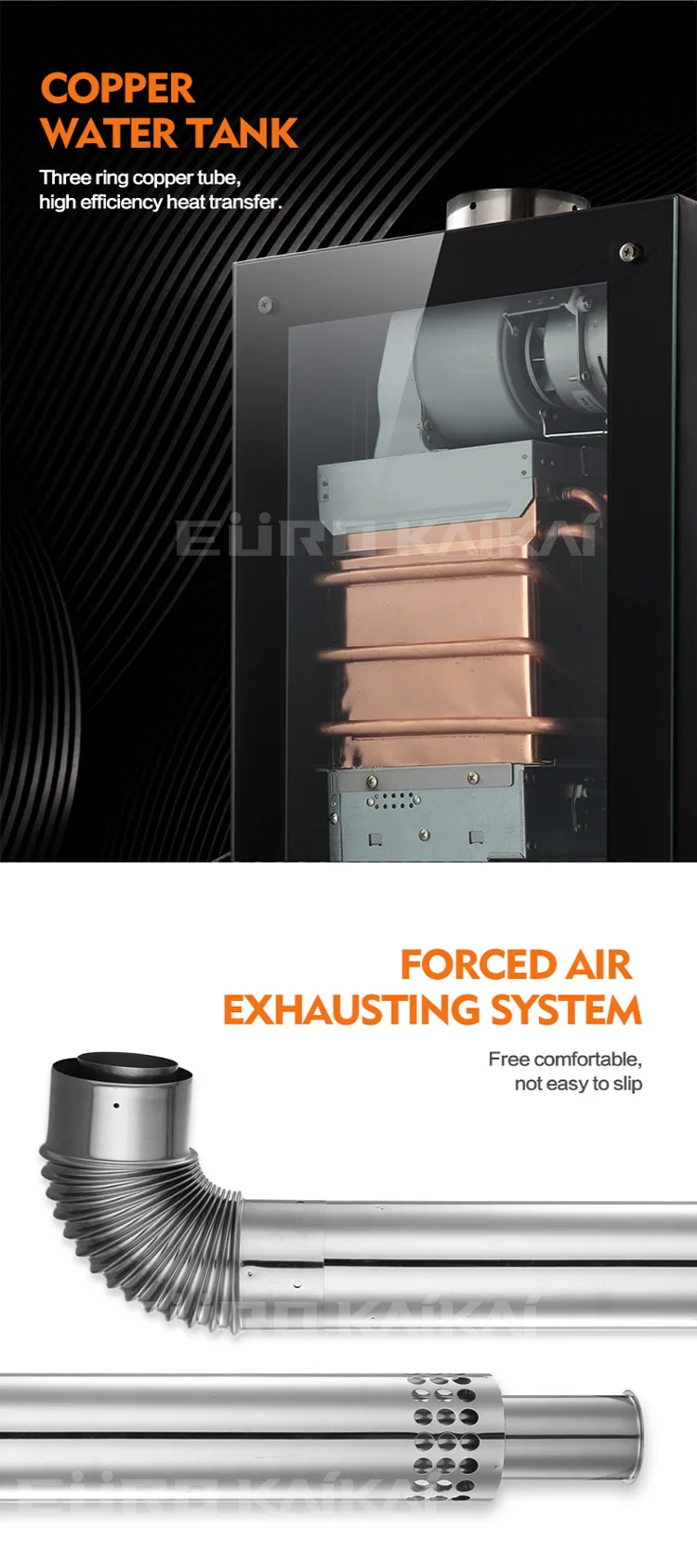 OEM Force Type junkers gas water heater 240V 12-40KW Instant Gas Hot Water  heater