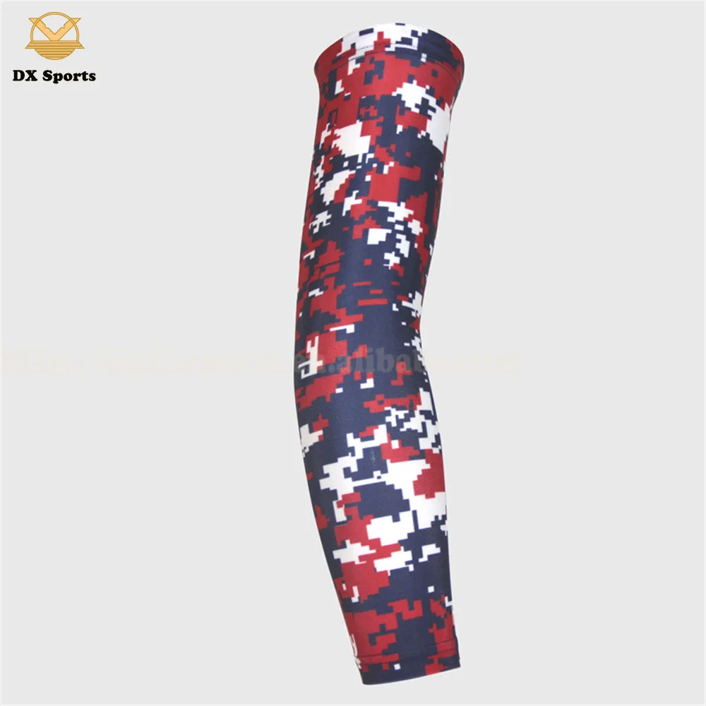 Yellow Softball Stitching Compression Camo Arm Sleeve Baseball Youth