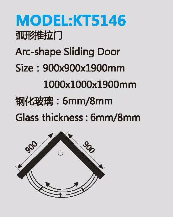 8mm Tempered Glass Sliding Self Cleaning Frameless Shower Enclosure
