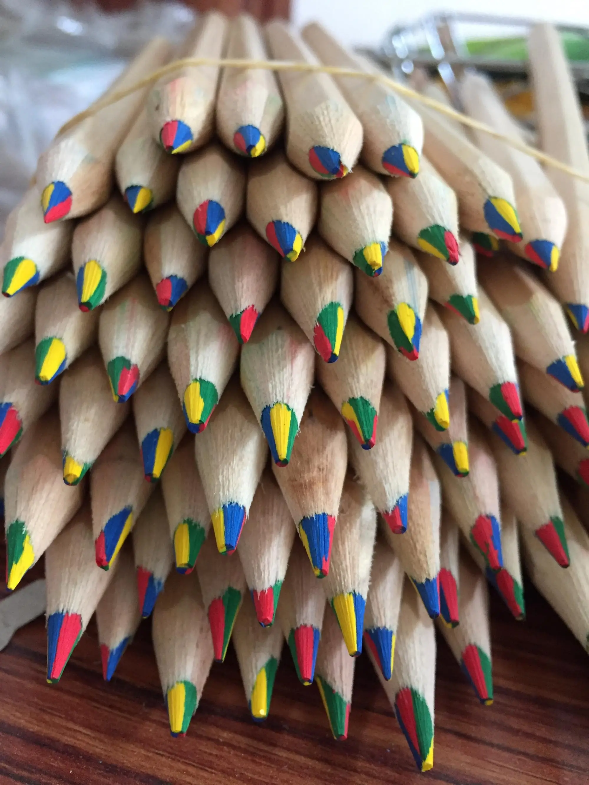 Jumbo Hexagonal Color Pencils,Rainbow Lead Multi Color Pencil,4 Colors