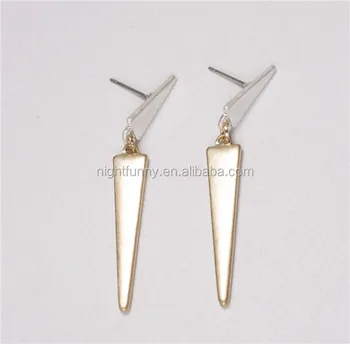 Gold Triangle Stud Long Earring Spike Earrings Gold Triangle Stud Long Earring Spike Earrings Minimalist