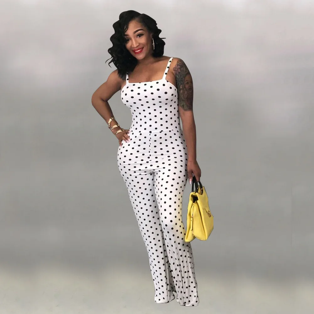 Factory Autumn dot Sexy Jumpsuits For Women Strap Backless Jumpsuit Sleeveless Simple Overalls