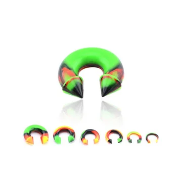 bcr piercing nose silicone ring horseshoe stretch mens tunnels plugs ear earrings colorful larger