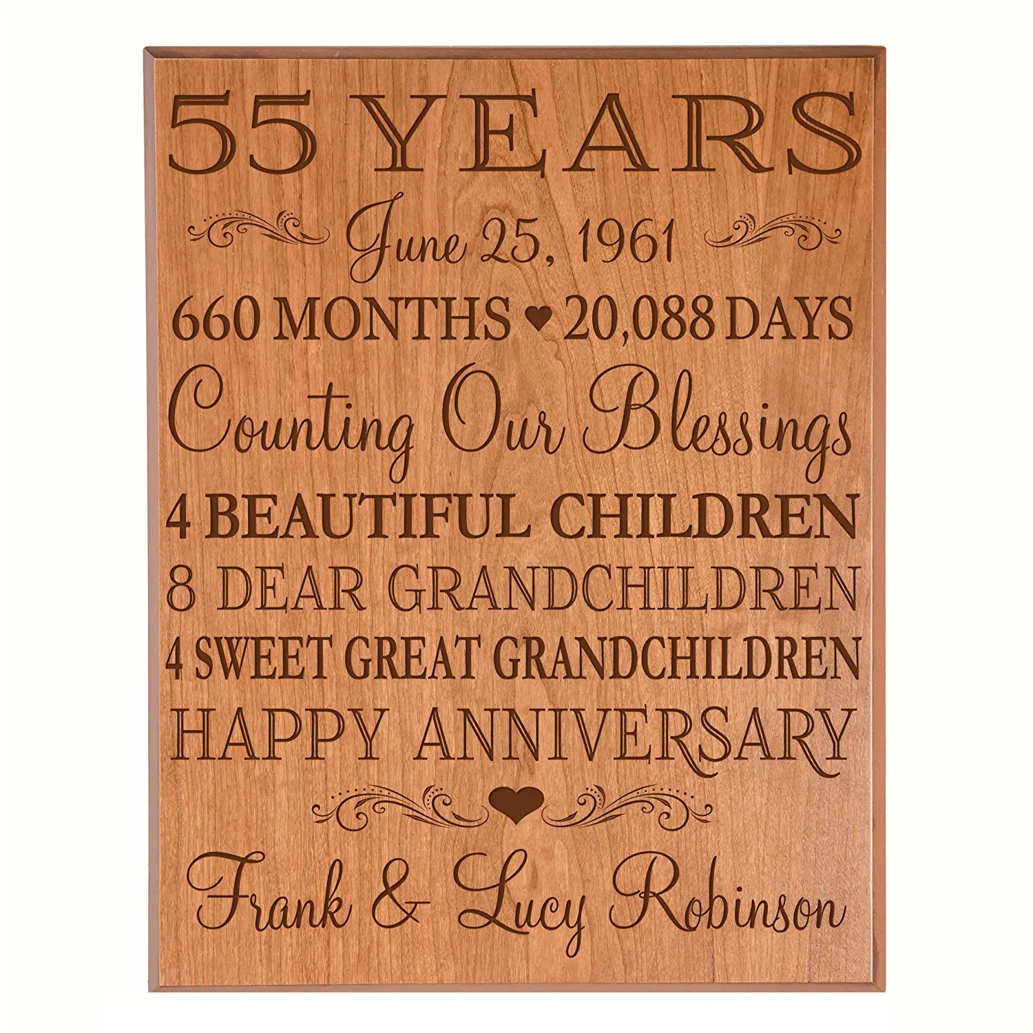 Personalized 55th Anniversary Gifts For Him Her Couple Pas Custom Made 55 Year