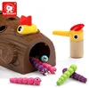 Boys and girl 1-3 years old bird catching insect game early educational wooden intelligence puzzle magnetic toys for kids