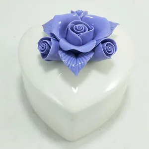 handmade crafts flower desgin ceramic custom logo printed jewelry boxes