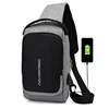 fashion outdoor multifunction small single shoulder men cross body chest sling messenger bag with usb charging