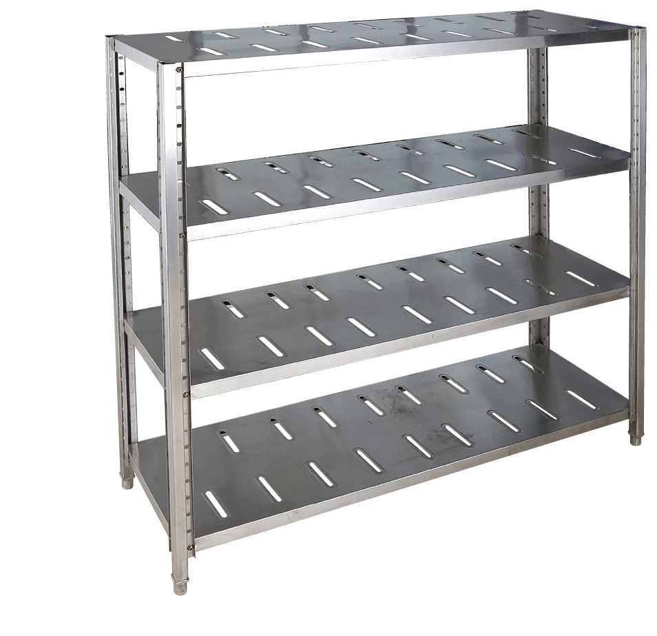 Commercial Adjustable Storage Shelving Rack,4 Tiers Stainless Steel