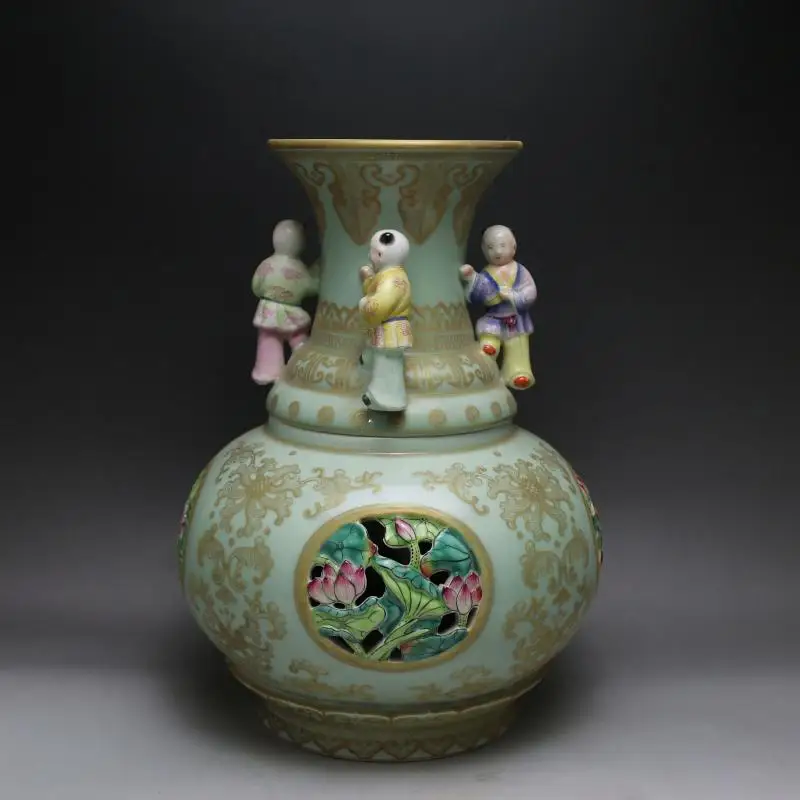Chinese High Antique Reproduction Qing Dynasty Ceramic Porcelain Vases Made From Jingdezhen