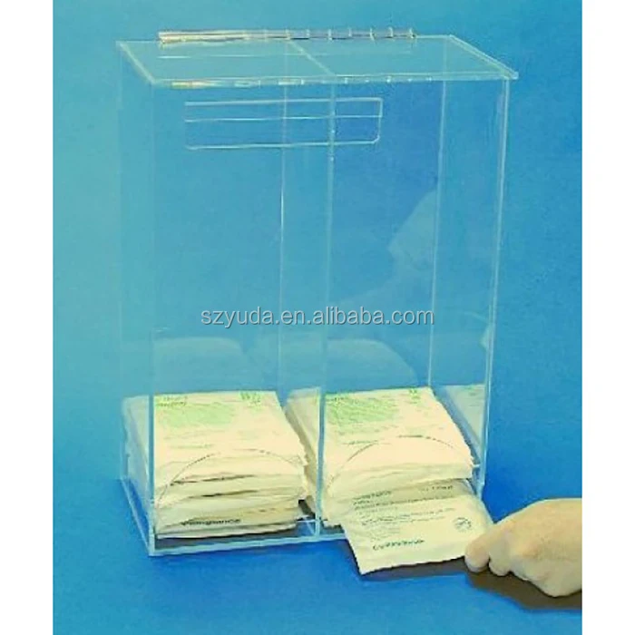 Clear Plastic Triple Glove Box Holder Acrylic Installing Wall Mountable