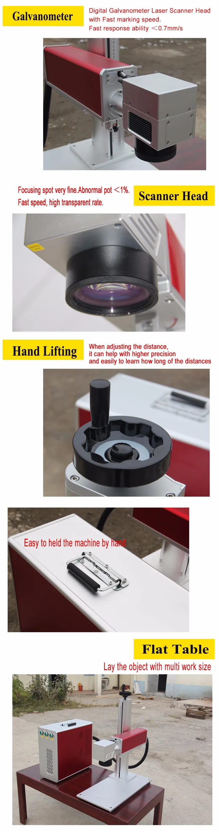 China supplier good quality 30W mini cnc fiber laser marking machine knife manual