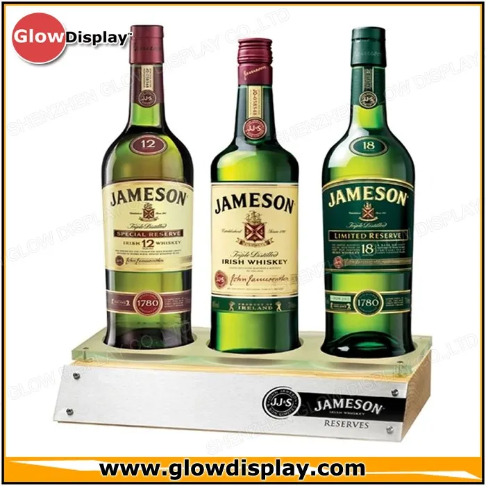 Factory Led Lighted Wooden Whiskey Bottle Display Case - Buy Jameson ...