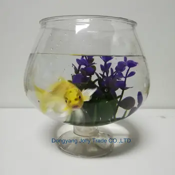 Clear Footed Plastic Fish Tank Wine Glass Shaped Fish Bowl Buy