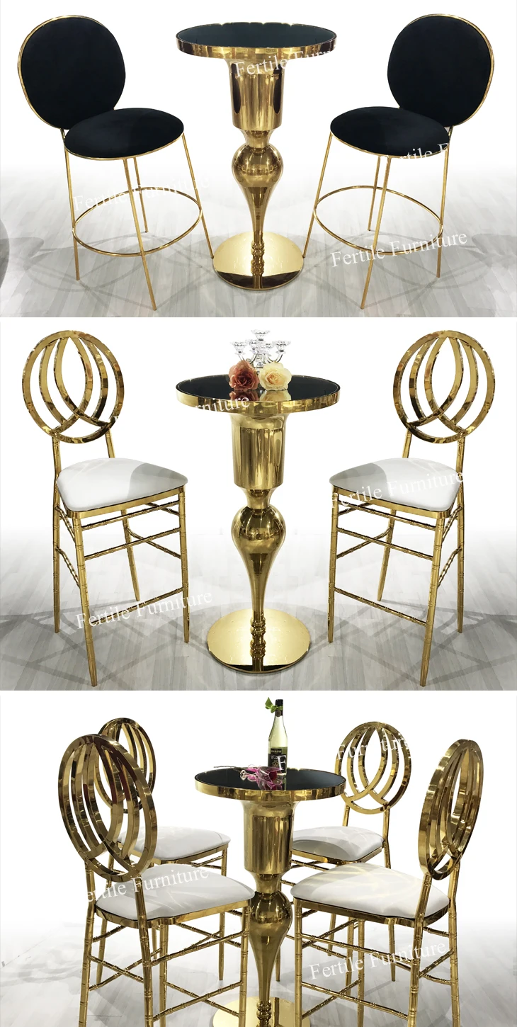 Special Design Glass Top Round Gold Bar Cocktail Table With Stainless Steel Buy Round Bar