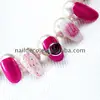 Cherry color big jewelry press on false nail tips Korea Material recycle use nail art