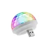 Portable USB mini disco light 3W USB plug LED magic ball lamp compatible with microphone/power bank/computer