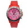 New silicone watches geneva Ladies quartz casual fashion sports plastic watch 10 colors high quality round dial relog