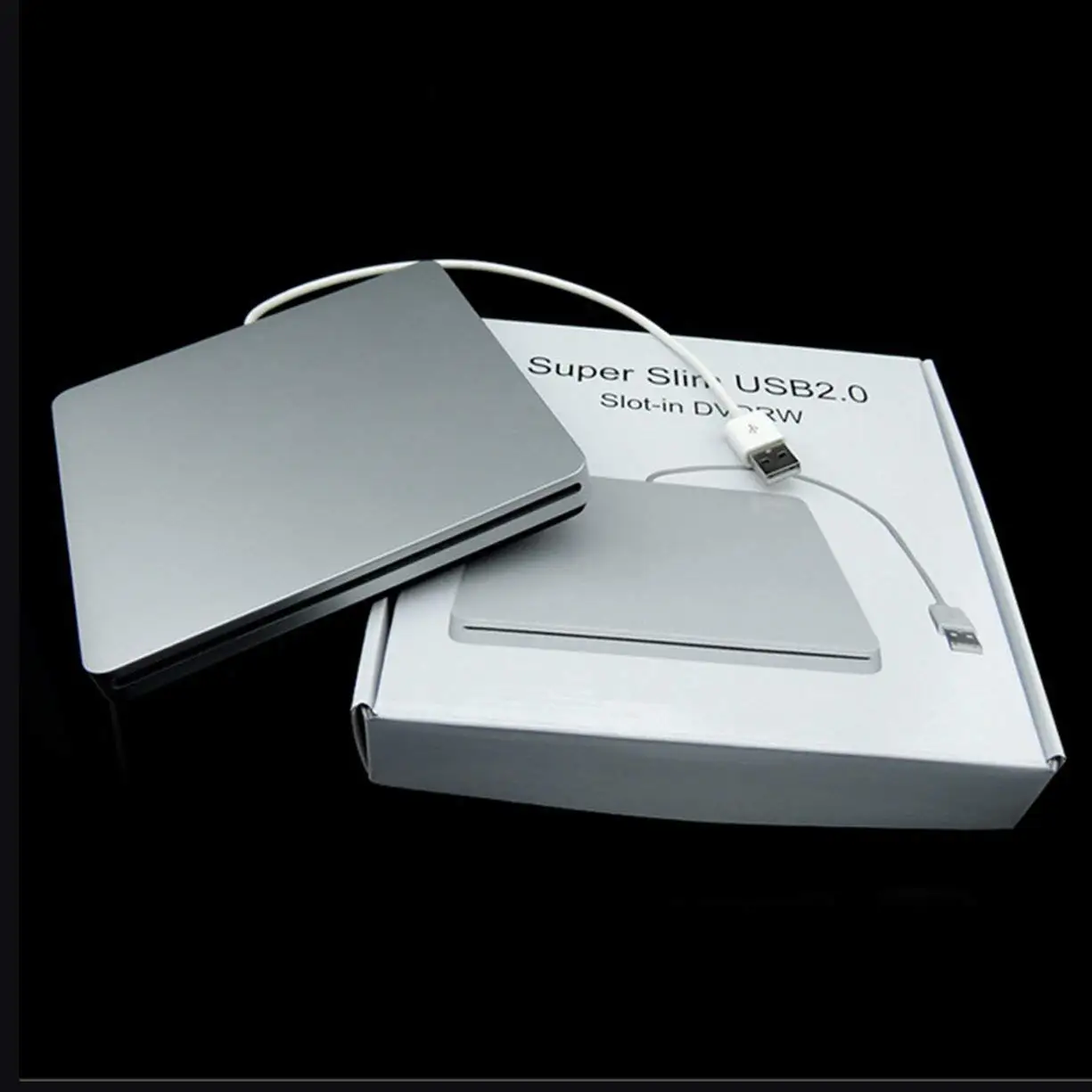 Laptop Type Suction Super Slim USB 2.0 Slot In External DVD Burner External Drives Box Enclosure Case